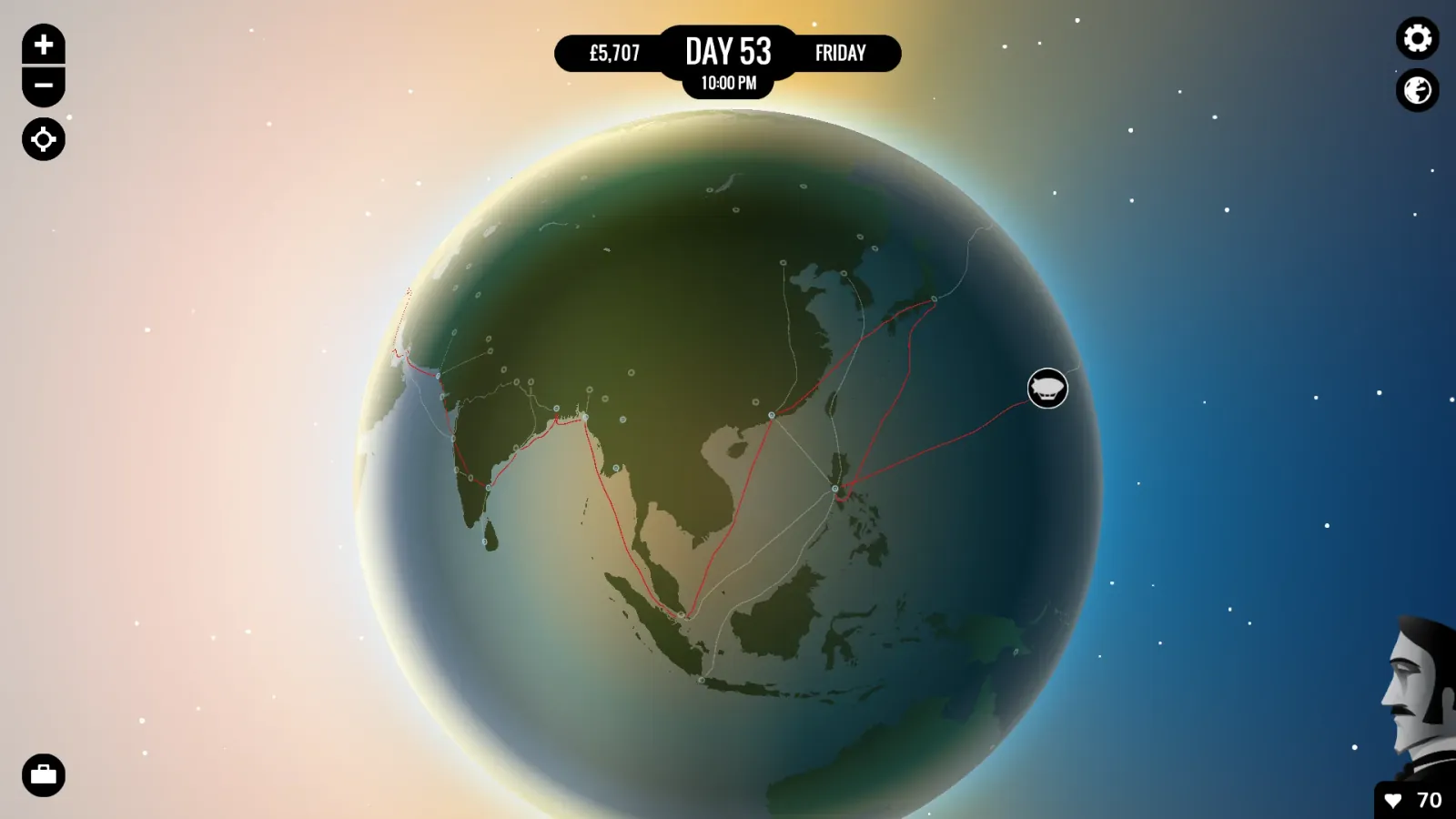 Official gameplay screenshot from 80 Days.