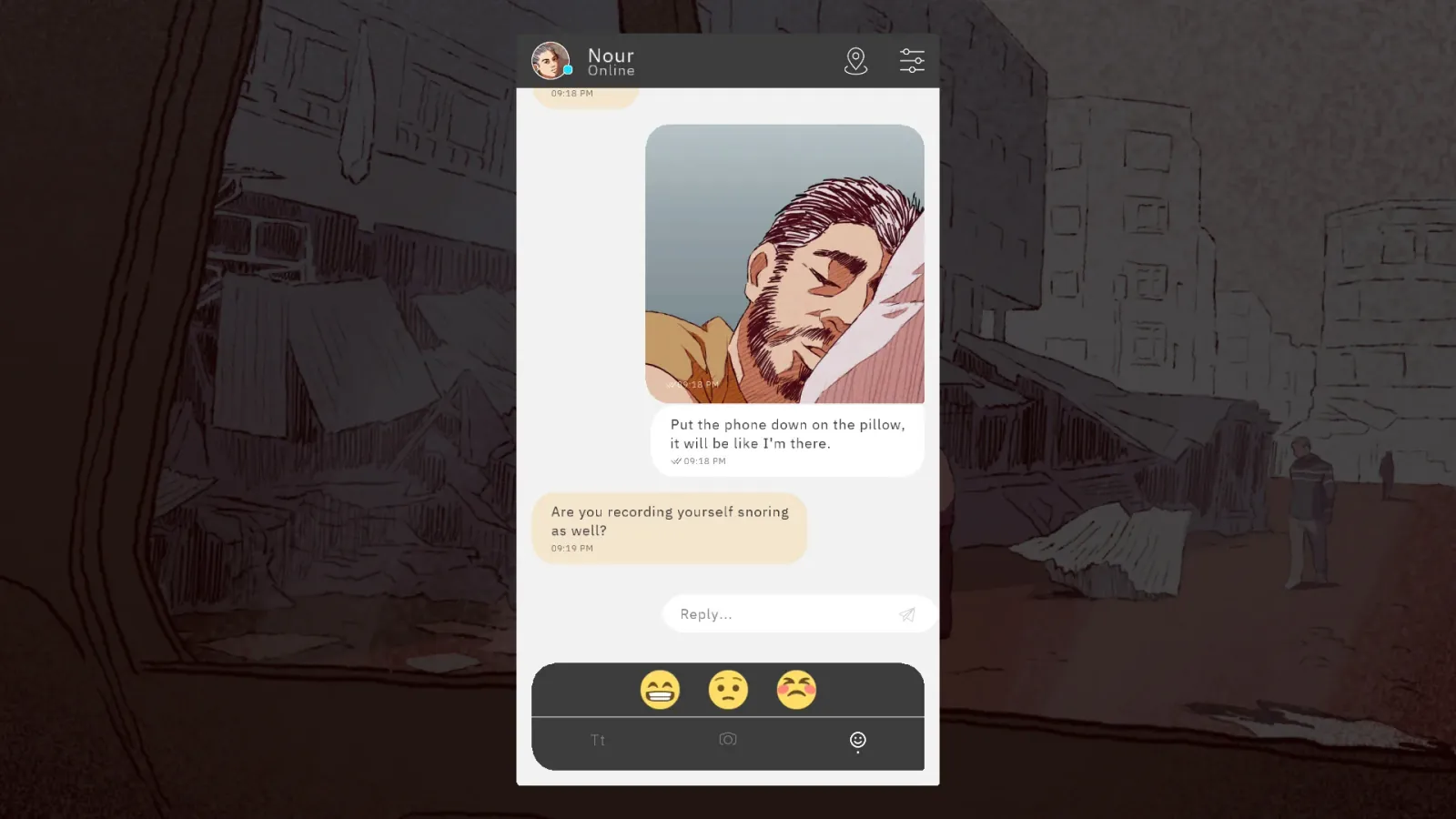 Official gameplay screenshot from Bury me, my Love.