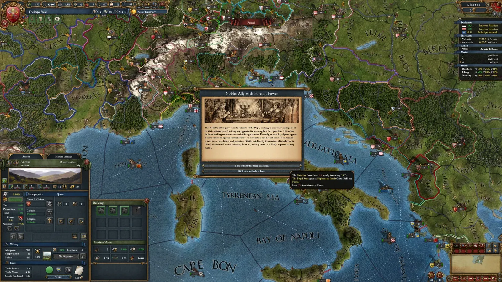 Official gameplay screenshot from Europa Universalis IV.