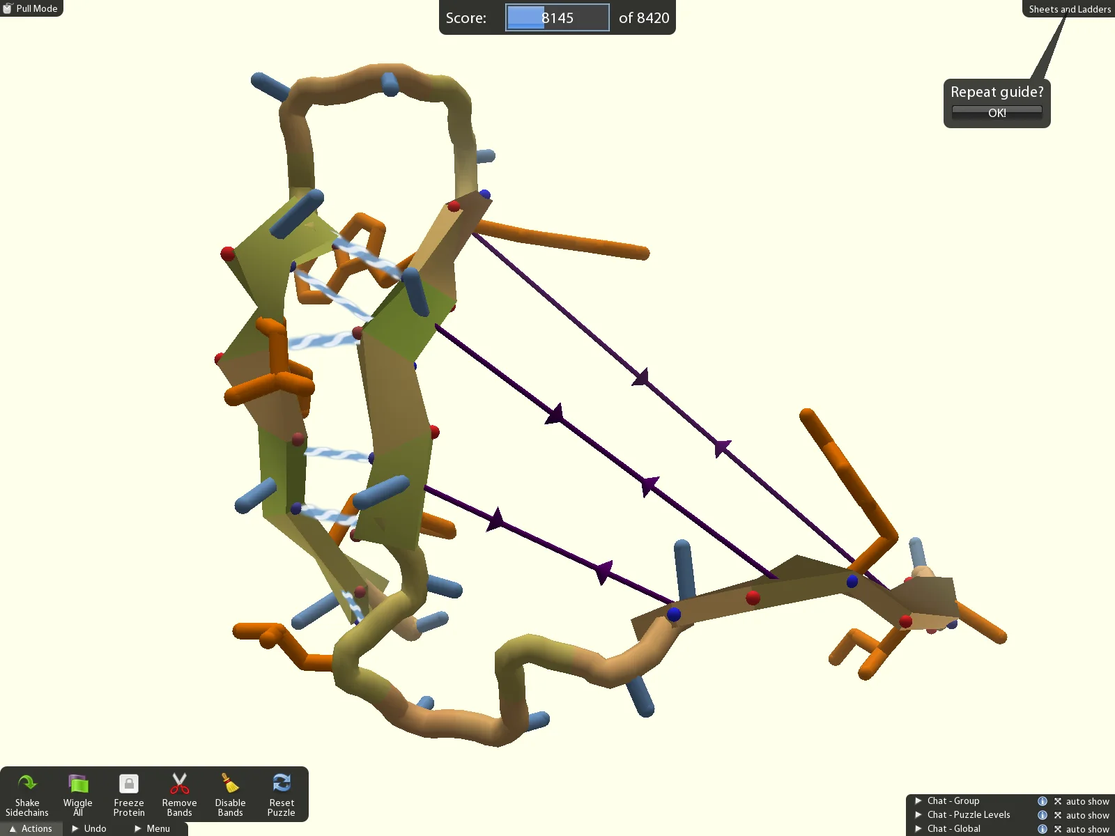 Official gameplay screenshot from Foldit.