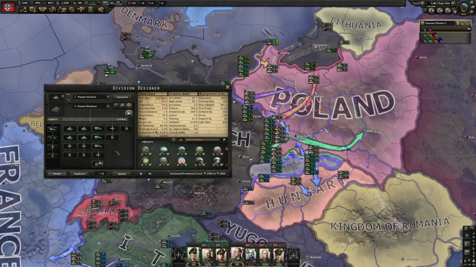 Official gameplay screenshot from Hearts of Iron IV.