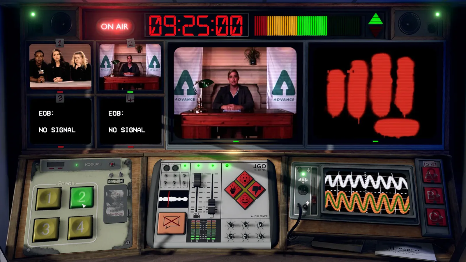 Official gameplay screenshot from Not For Broadcast.