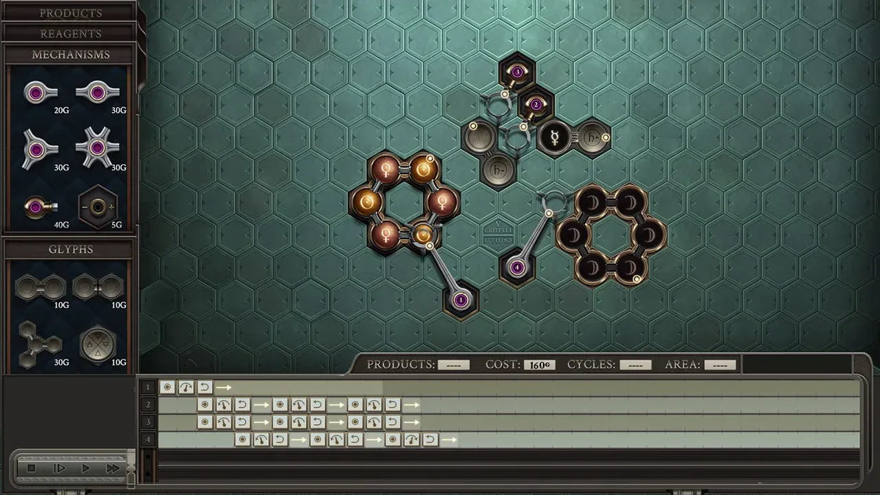 Official gameplay screenshot from Opus Magnum.