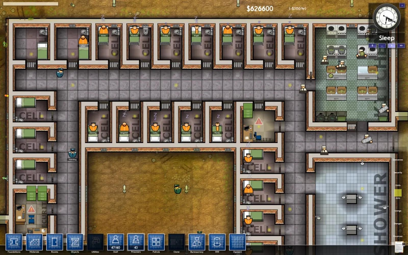 Official gameplay screenshot from Prison Architect.