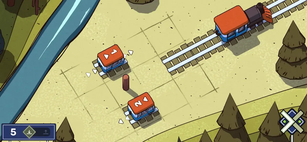 Official gameplay screenshot from Railbound.