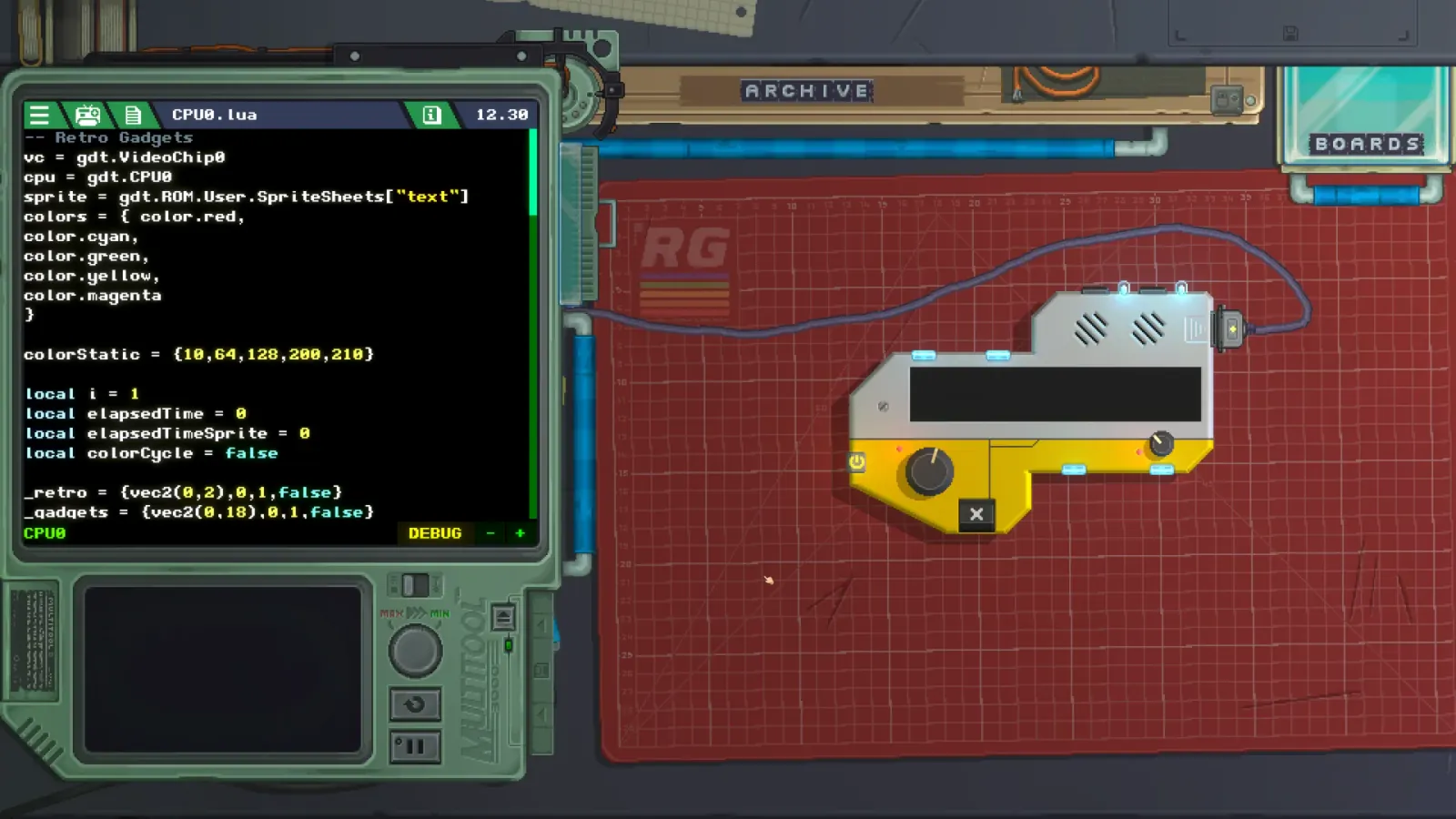 Official gameplay screenshot from Retro Gadgets.