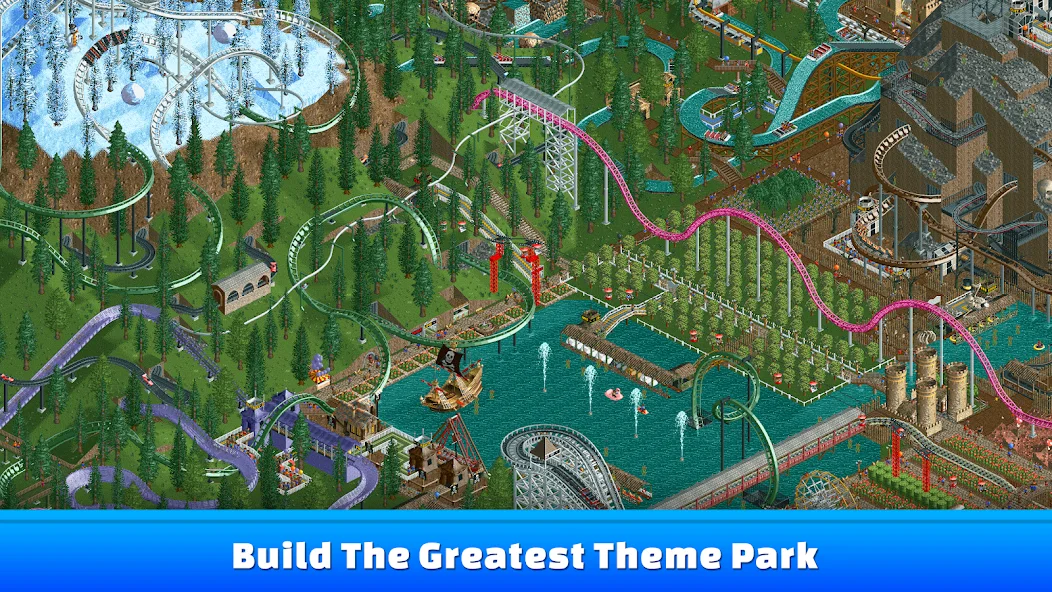 Official gameplay screenshot from RollerCoaster Tycoon Classic.