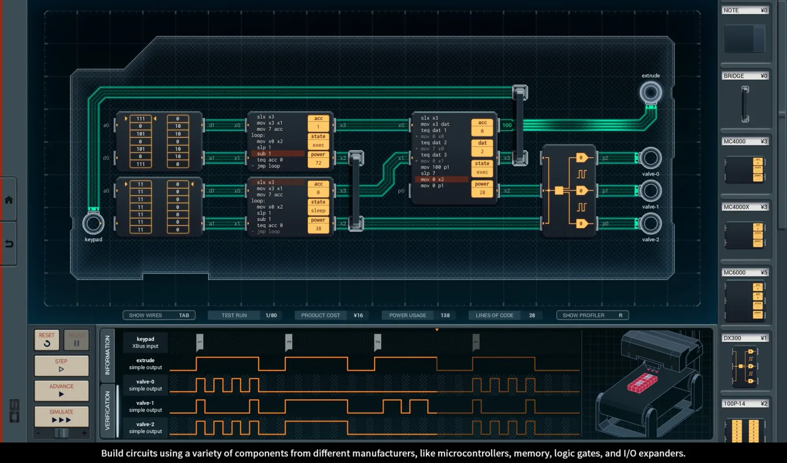 Official gameplay screenshot from SHENZHEN I/O.