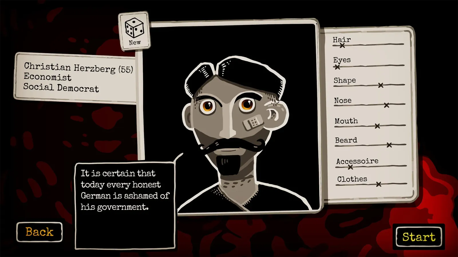 Official gameplay screenshot from Through the Darkest of Times.