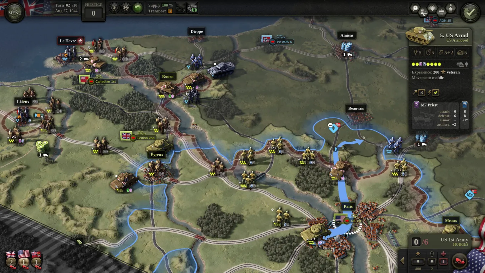 Official gameplay screenshot from Unity of Command II.